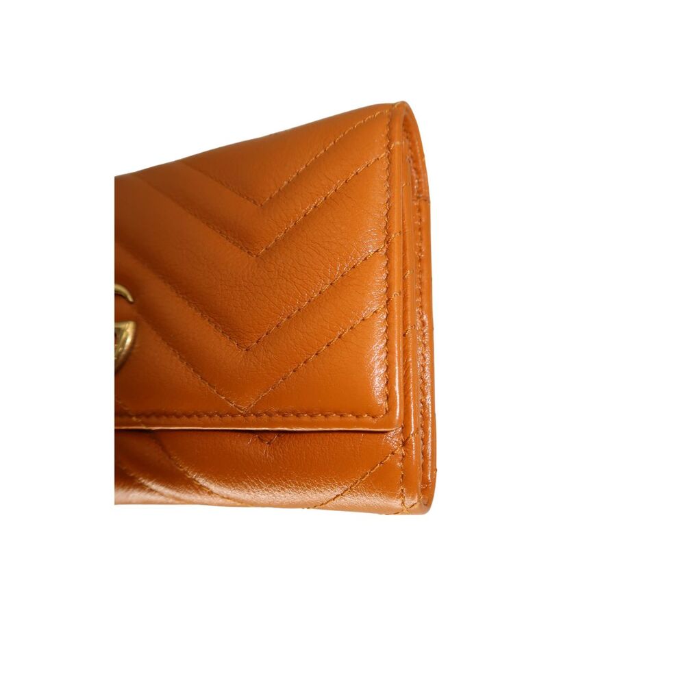Gucci Calfskin Matelasse GG Marmont Continental Wallet Cognac Brown Women's - Picture 6 of 8